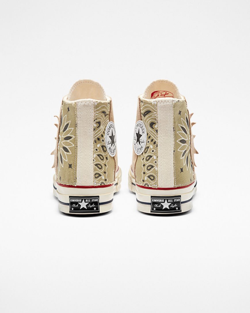 Tenis Converse Chuck 70 LTD Paisley Camurça Cano Alto Feminino Bege Marrom | PT U015TP3